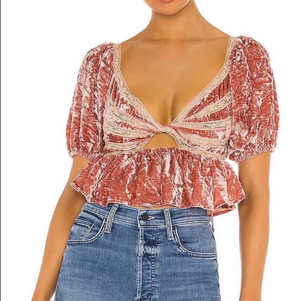 New Free People Yours Truly Velvet top